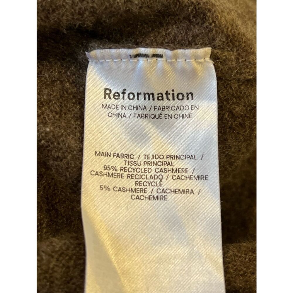 Reformation Cashmere Boyfriend Brown Crewneck Sweater Size Small - Picture 11 of 12